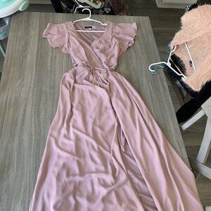 Pink Mauve Wrap Maxi Dress